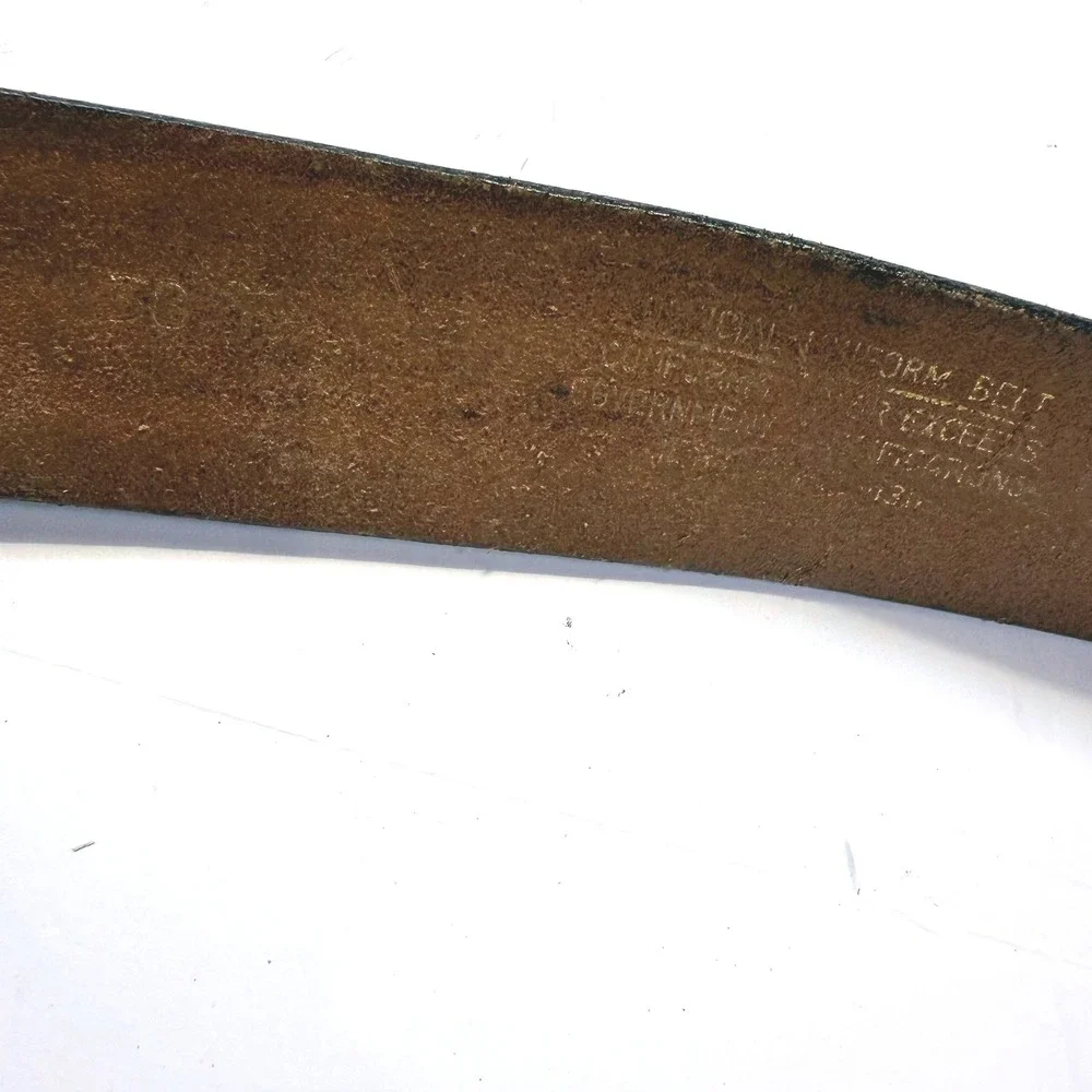 Brookfield Uniforms Mens Leather Belt Brown Silver Square Buckle  1.5in Sz 38